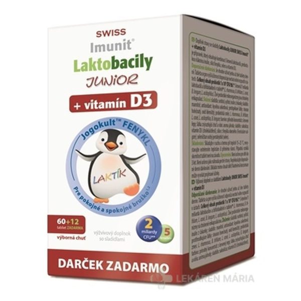 Laktobacily JUNIOR SWISS Imunit + vitamín D3