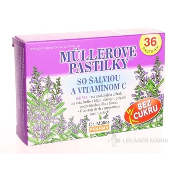 MÜLLEROVE PASTILKY SO ŠALVIOU A VIT. C